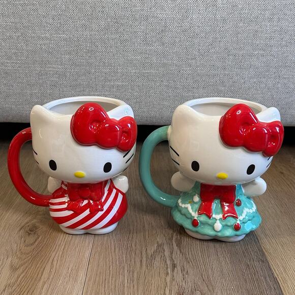 Hello Kitty Sanrio Christmas Holiday Coffee Tea Mug Set - Picture 1 of 5